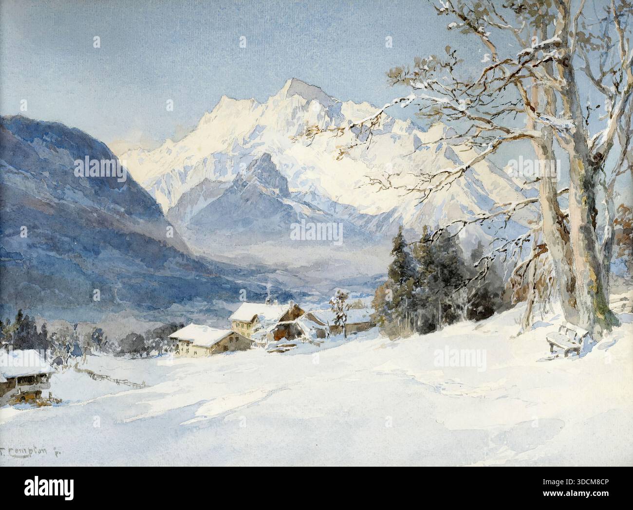 Edward Theodore Compton - Der Winterliche Hochkalter BEI Ramsau à Berchtesgaden Banque D'Images