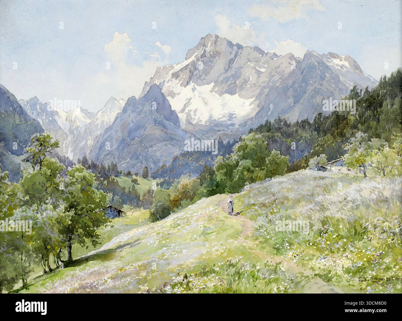 Edward Theodore Compton - Der Hochkalter BEI Ramsau à Berchtesgaden Banque D'Images