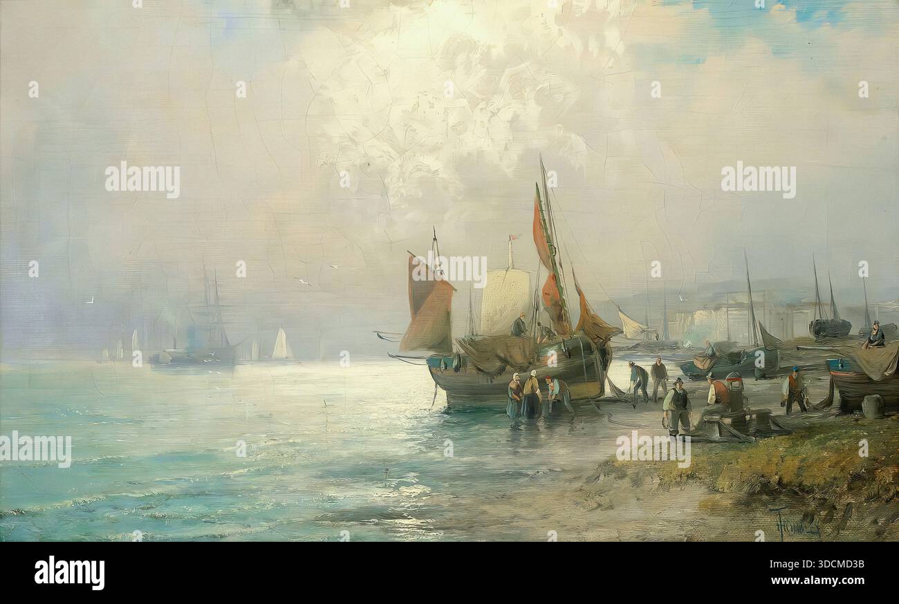 Hubert William) Thornley - arrivée à terre Banque D'Images