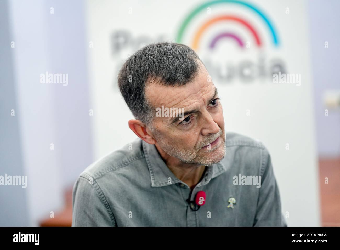 The federal coordinator of Izquierda Unida (IU), Antonio Maíllo, during the interview granted to Europa Press. On December 23, 2025, in Seville (Andalusia, Spain). DECEMBER 23;2025 María José López / Europa Press 12/23/2025 (Europa Press via AP) Banque D'Images