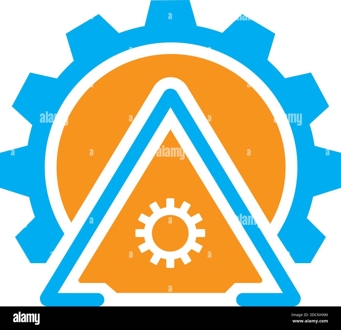 Gear Mountain Energy Engineering Icon Vector Modern logo Design Template Illustration de Vecteur