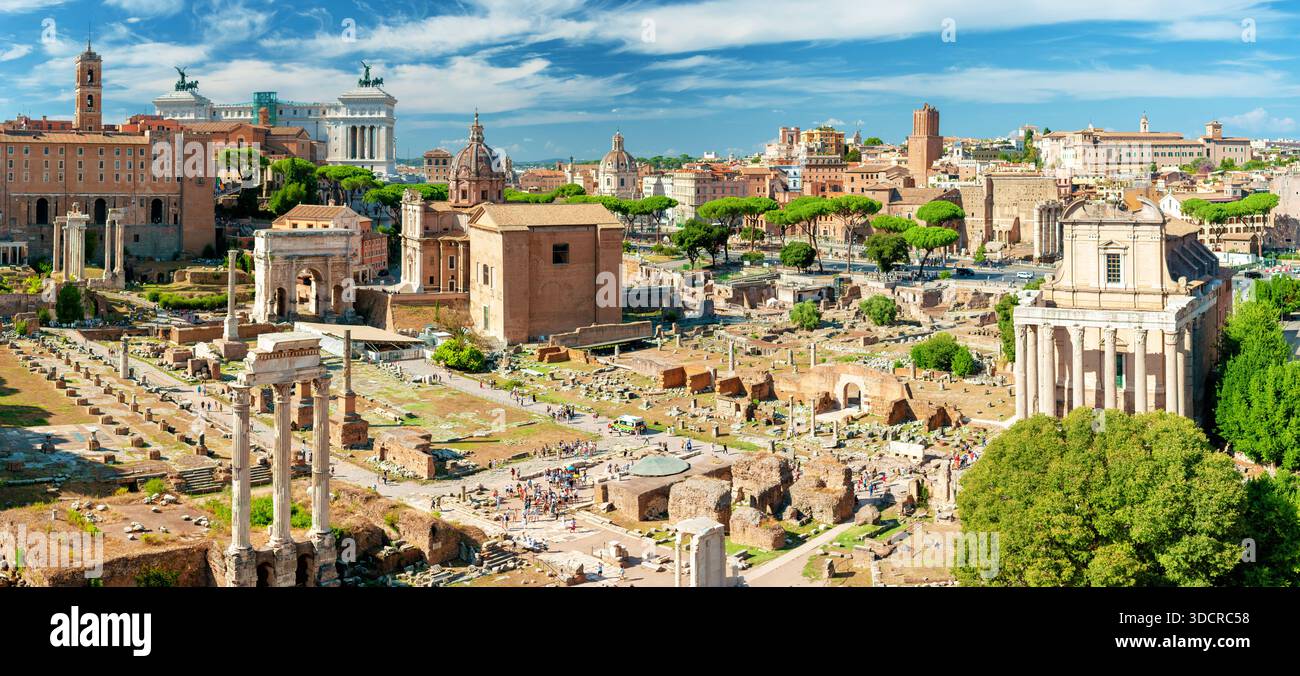 Le Forum Romain (Forum Romanum) Rome Italie Banque D'Images