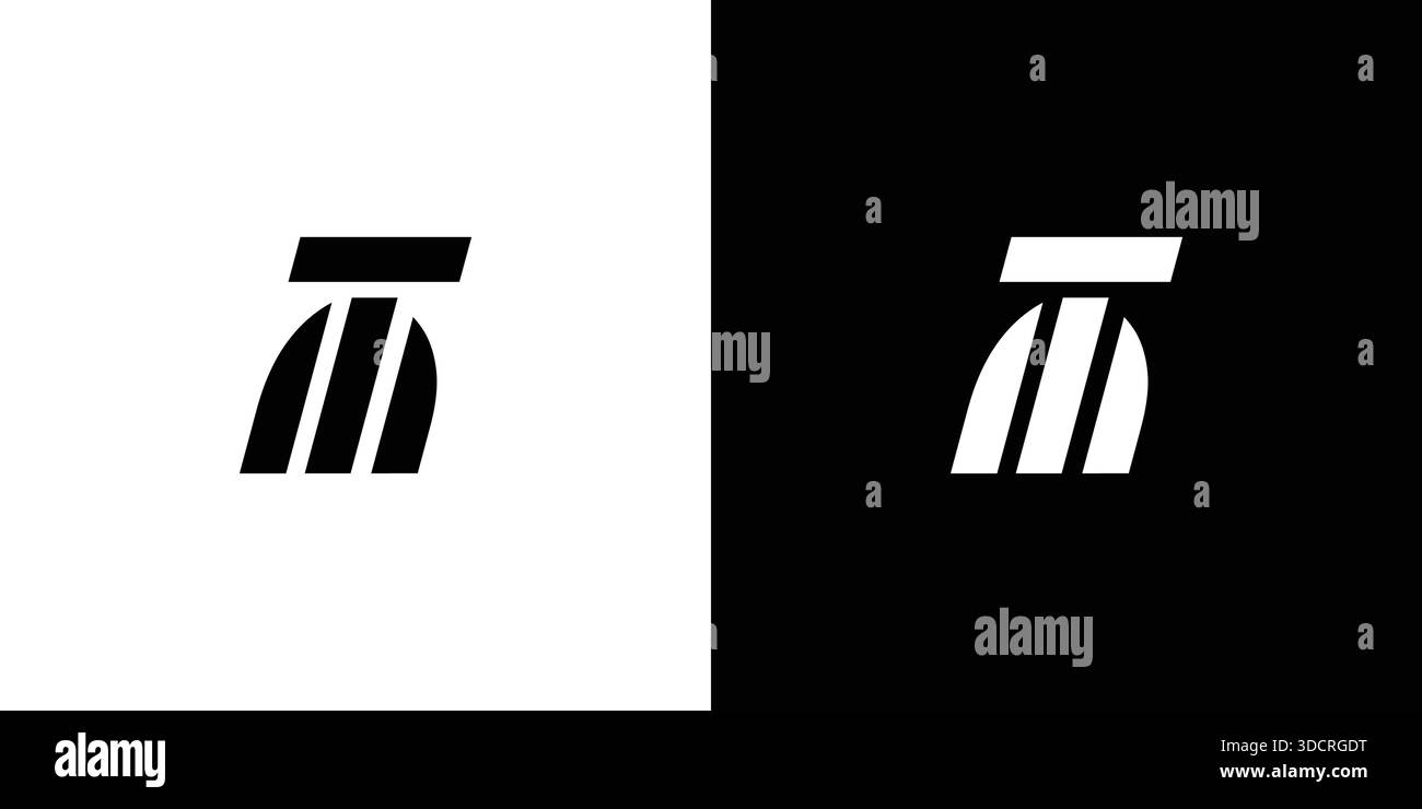 Design moderne et fort du logo de la lettre TM Illustration de Vecteur