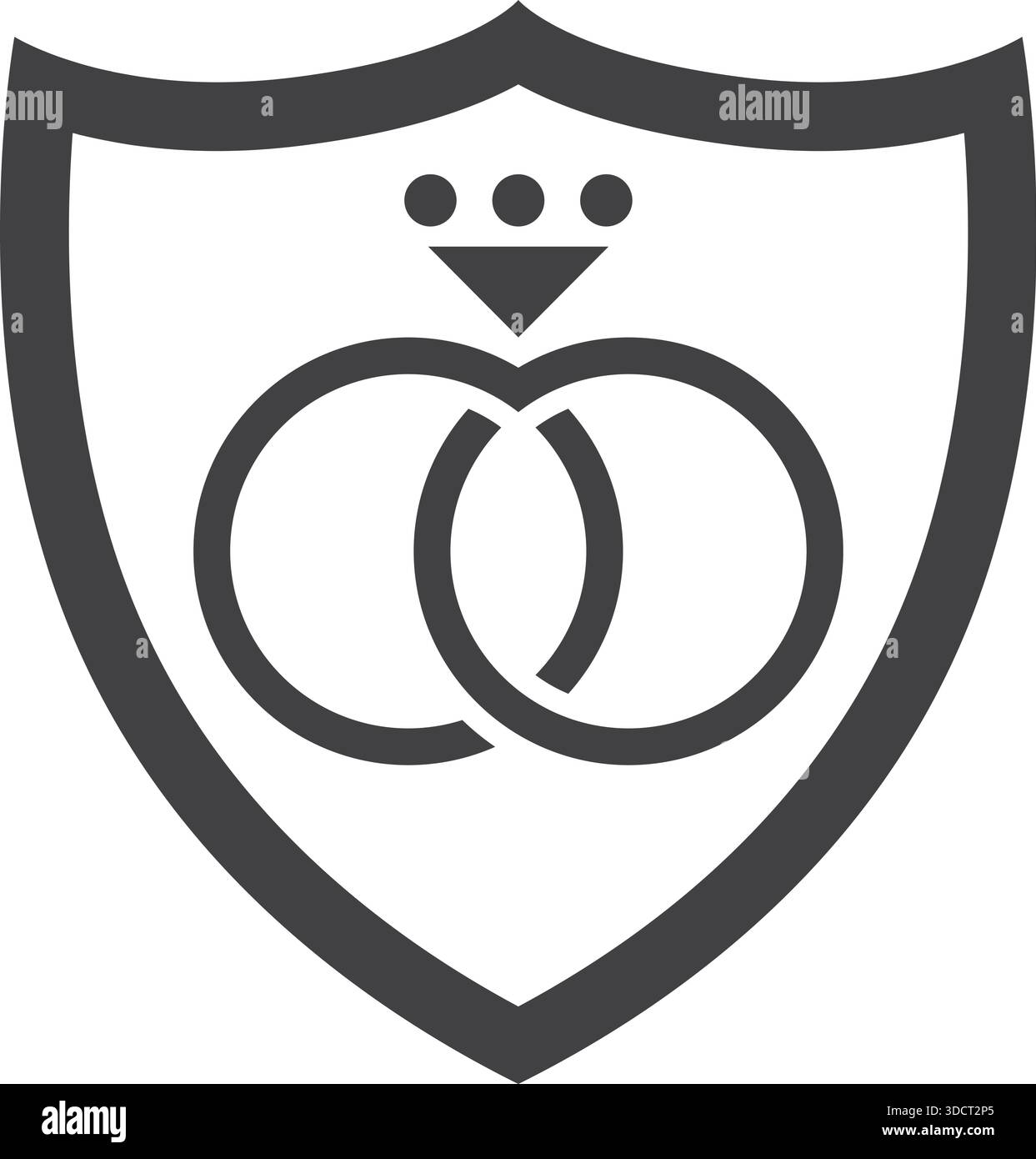 Shield Wedding Ring Love protection Icon Vector Modern logo Design Template Illustration de Vecteur
