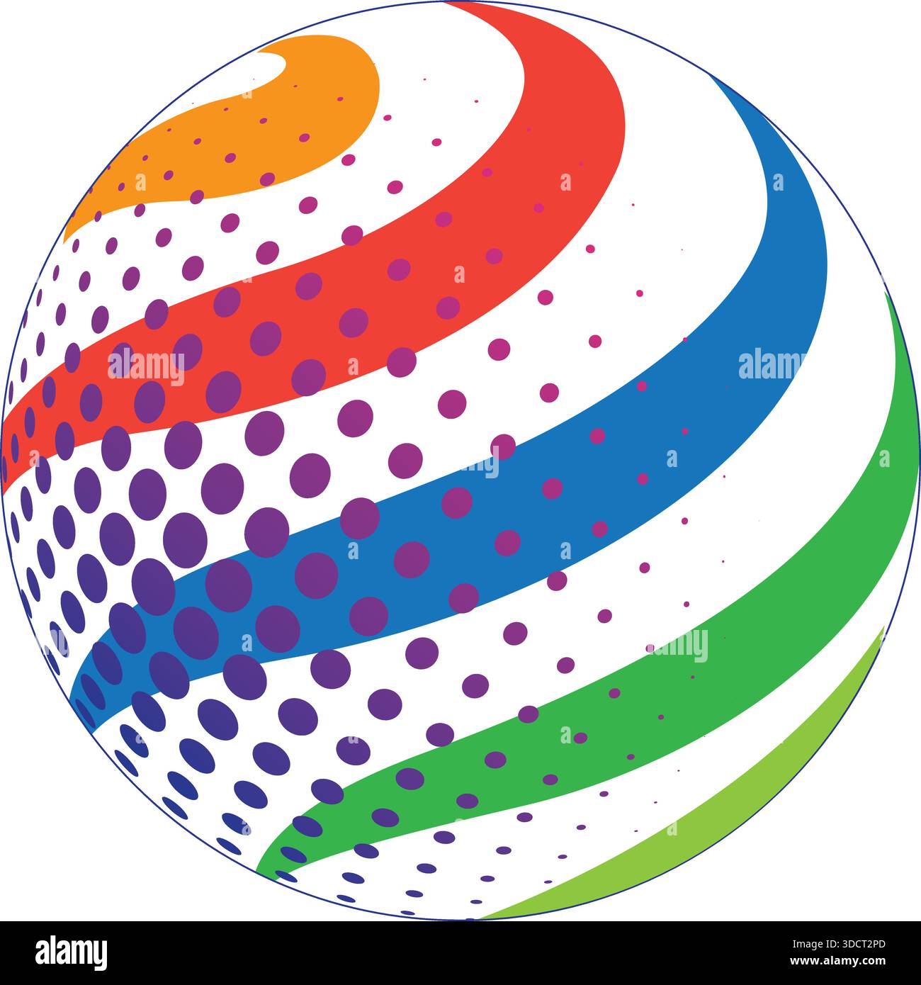 Globe Color Wave logo Vector icône Modern Global Template Design Illustration de Vecteur