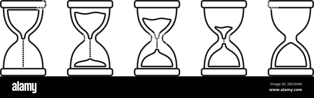 Icône en sablier dans un style plat. Illustration vectorielle en verre de sable sur fond isolé. Concept d'affaires de signe d'horloge de sable. Illustration de Vecteur