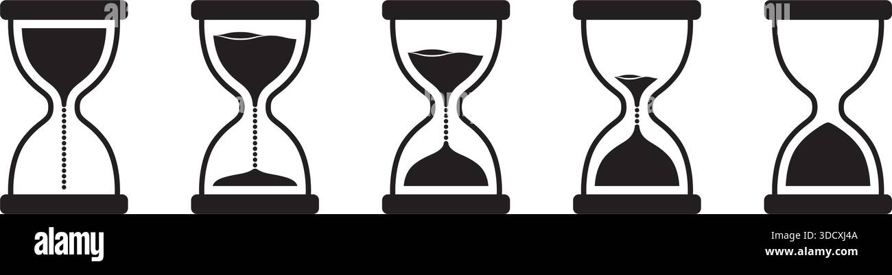 Icône en sablier dans un style plat. Illustration vectorielle en verre de sable sur fond isolé. Concept d'affaires de signe d'horloge de sable. Illustration de Vecteur