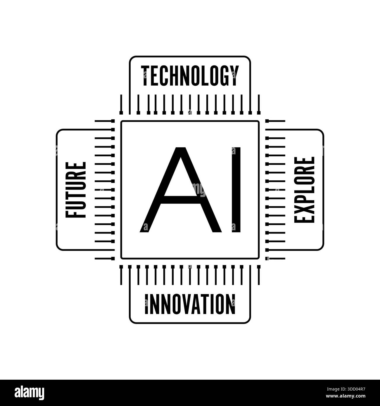 Concept d'intelligence artificielle, illustration stock d'interface d'intelligence artificielle électronique, Résumé, analyse de l'intelligence artificielle artificielle artificielle Banque D'Images