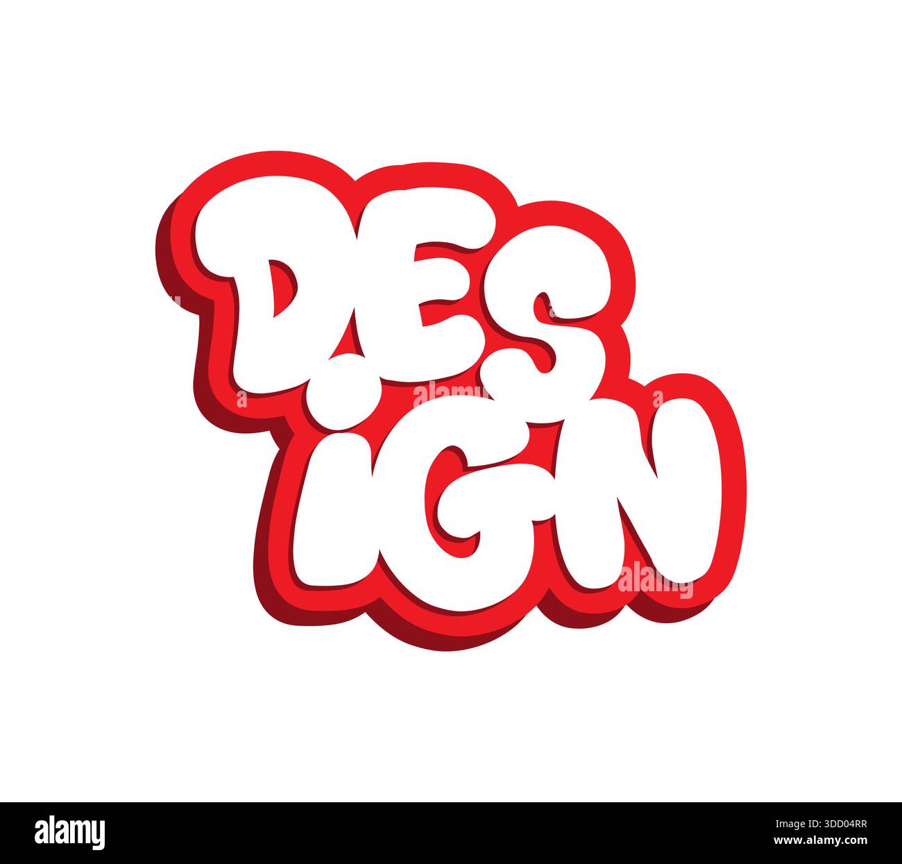 Design logo Design concept en fond rouge. conception de mots Banque D'Images