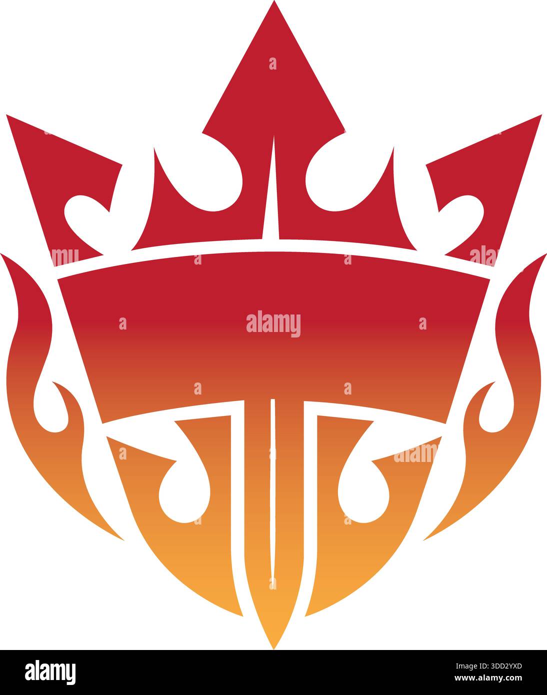 Modèle de logo Flame Shield Crown Power Royal Vector Design Illustration de Vecteur