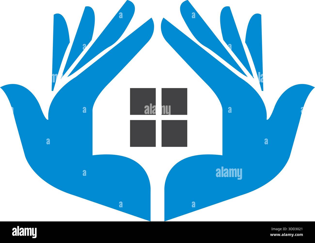 Modèle de vecteur de protection immobilière de protection de Hand House Care logo Design Illustration de Vecteur