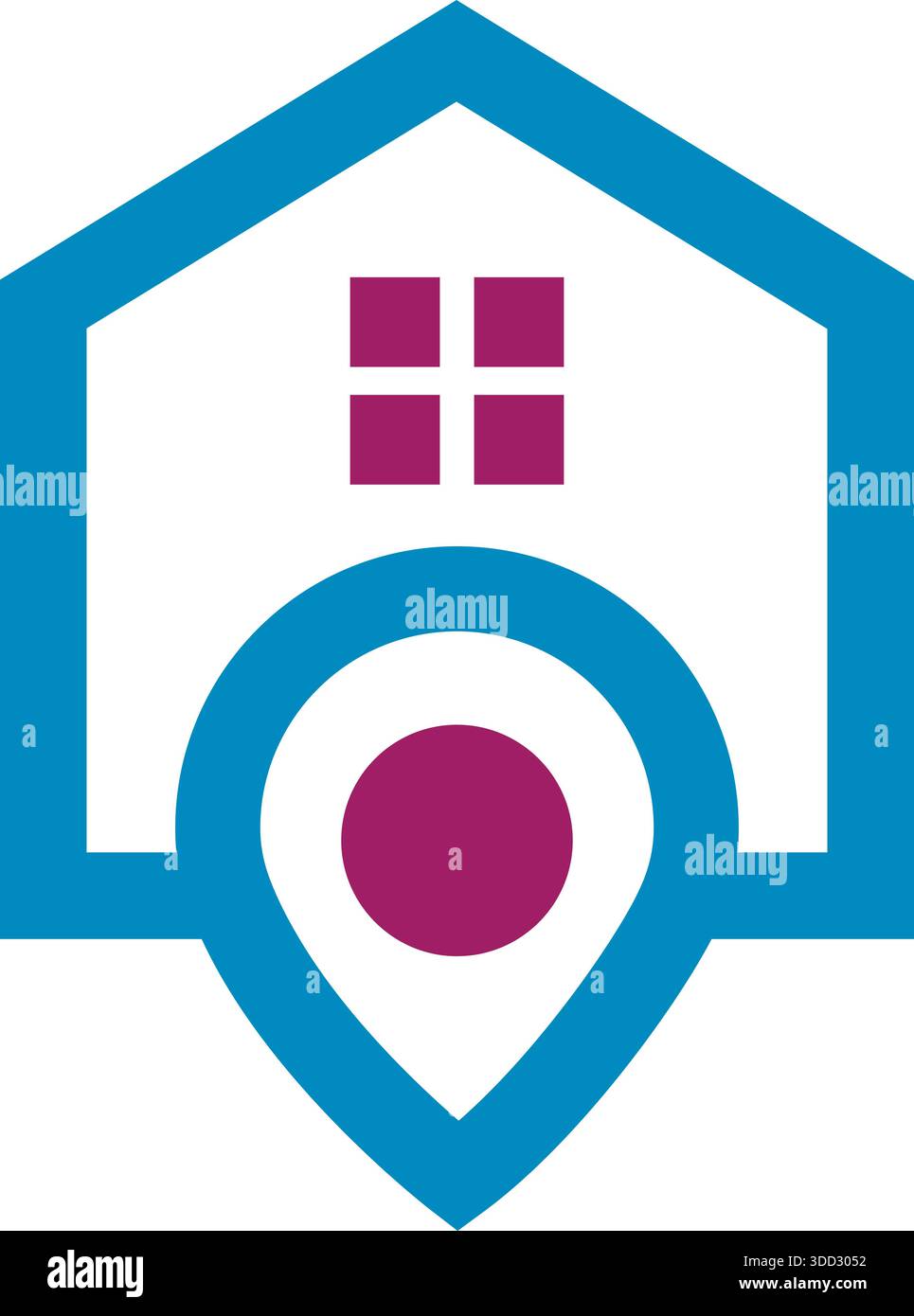 Home PIN Real Estate logo Design Property Template Vector Illustration de Vecteur