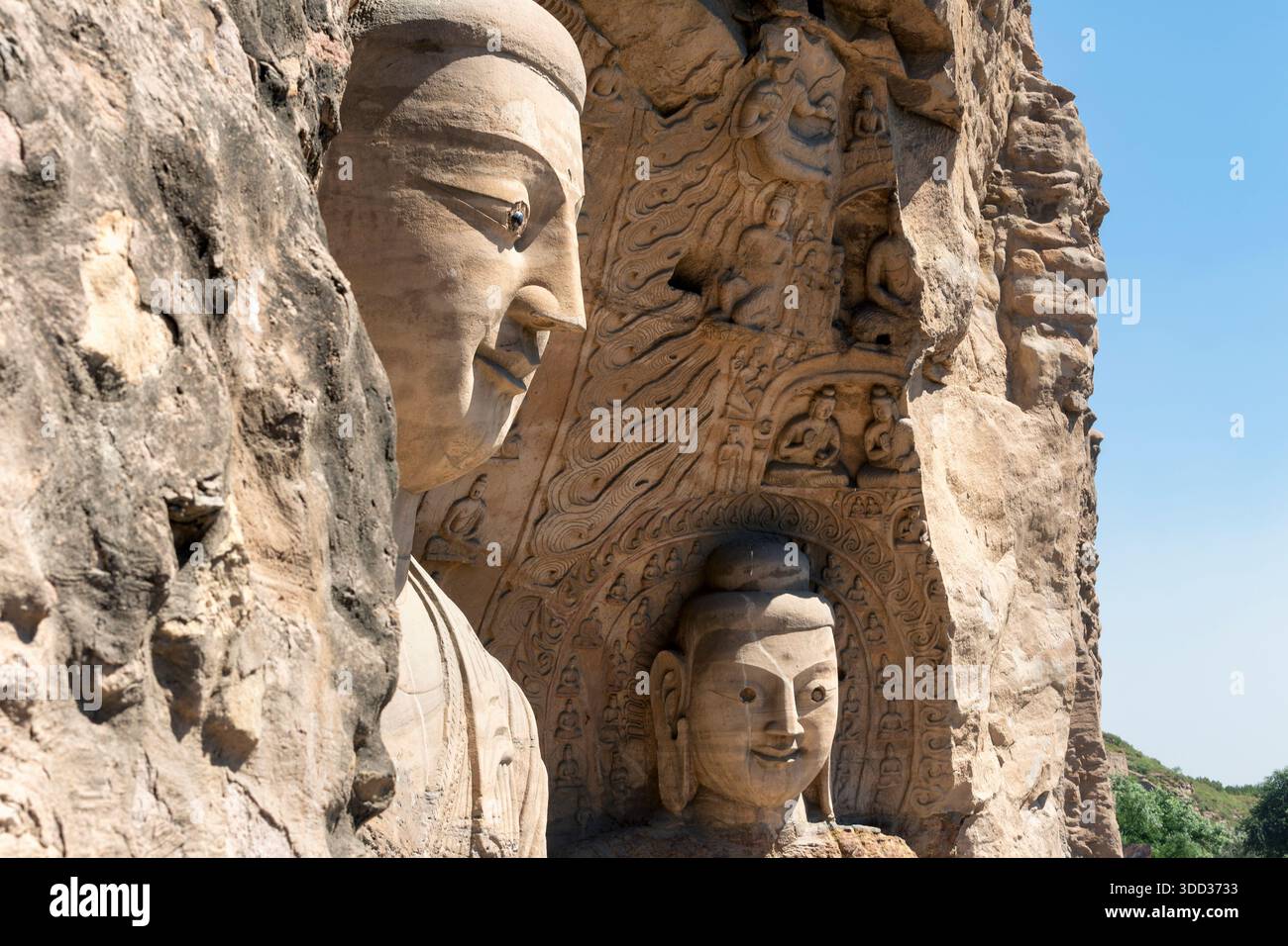 Grottes de Yungang. Patrimoine culturel mondial. L'une des quatre plus célèbres grottes bouddhistes de Chine, est située à Datong, dans la province du Shanxi. IT Banque D'Images