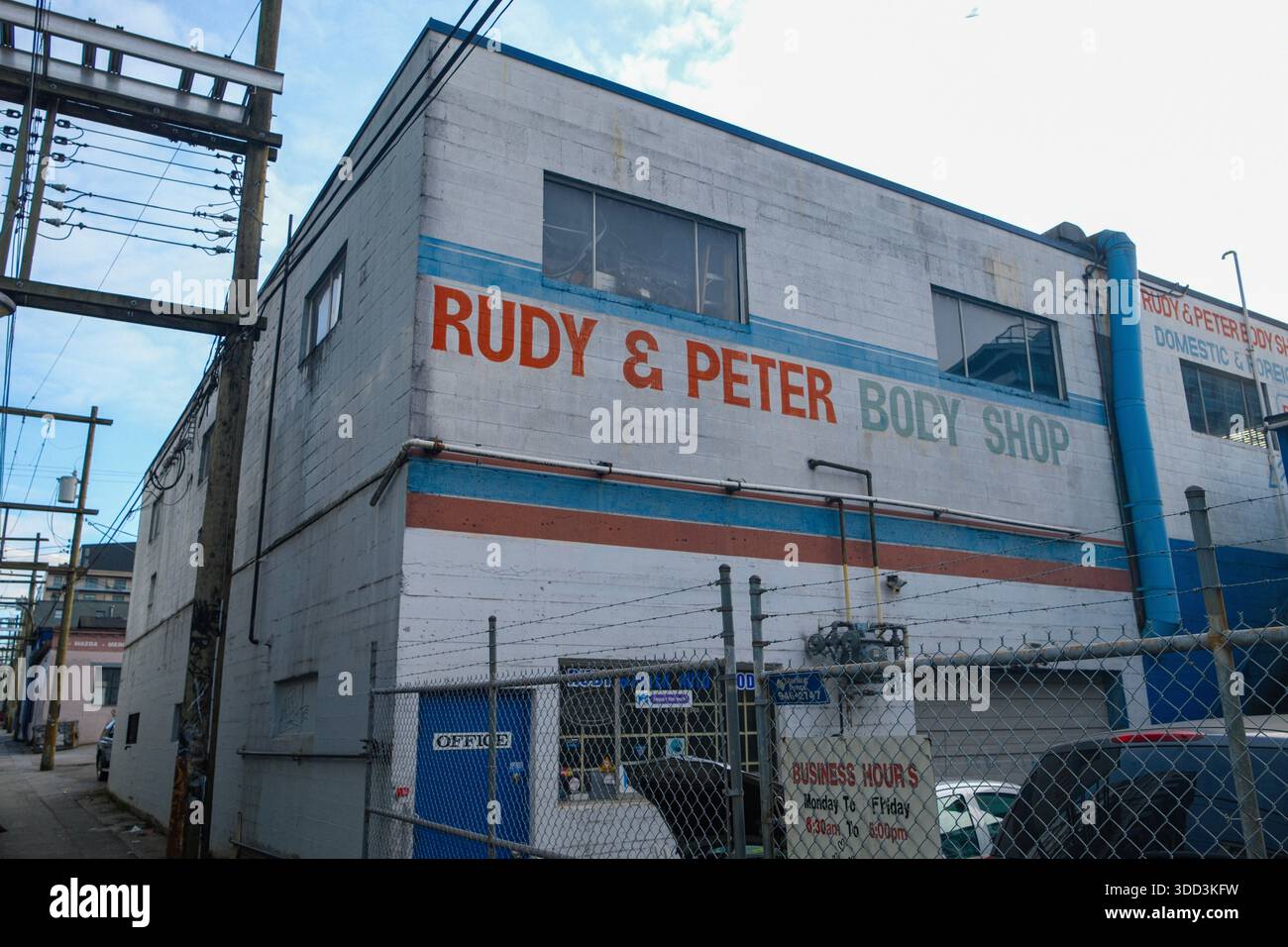 Rudy & Peter Body Shop à Vancouver, C.-B. Banque D'Images