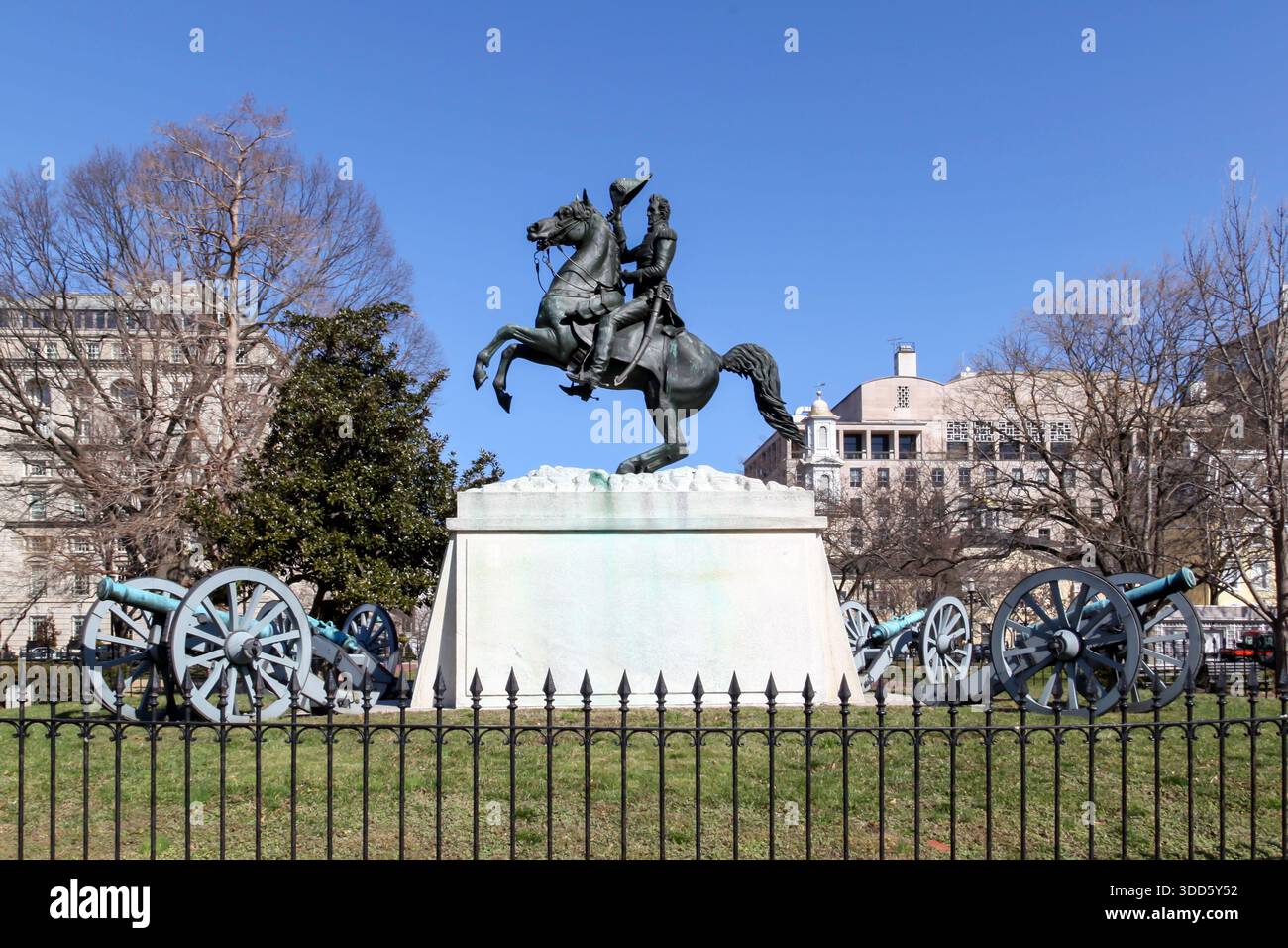 Statue du général Andrew Jackson par Clark Mills à Lafayette Square près de la maison blanche, Washington D.C. Banque D'Images