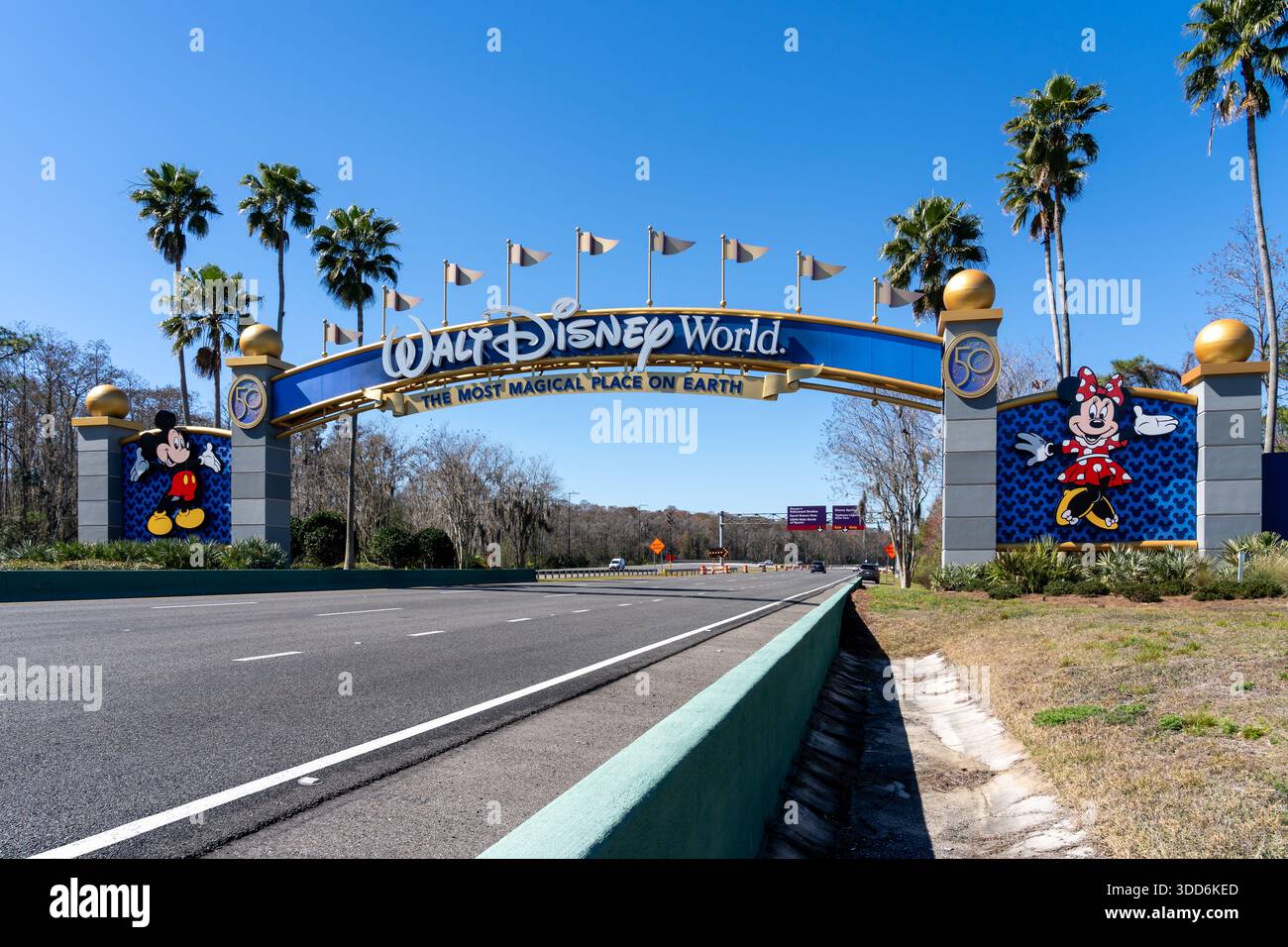Une des entrées Gateway sur la route de Walt Disney World à Orlando, FL, États-Unis. Banque D'Images