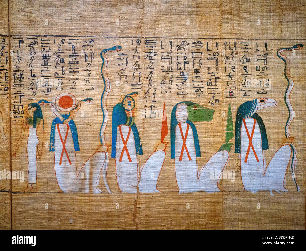 Détail - Papyrus de Djedkhonsuiusankh, la chanteuse d'Amon - troisième période intermédiaire - Papyrus - cachette de Bab el-Gasus - Deir el-Bahari, Louxor Banque D'Images