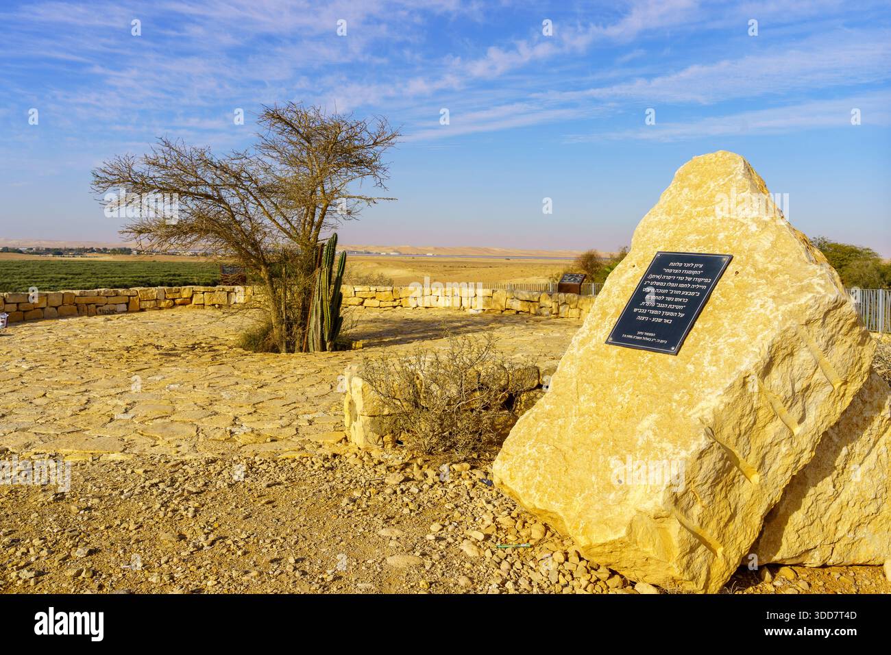 Ashalim, Israël - 23 décembre 2025 : vue du belvédère et mémorial du Commando français, dans le désert du Néguev, dans le sud d'Israël Banque D'Images