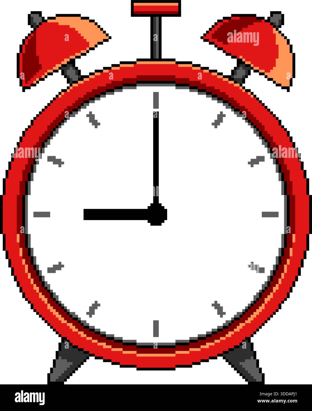 Illustration vectorielle d'horloge d'alarme Pixel art Illustration de Vecteur