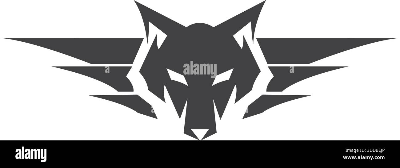 Wolf Head Mascot animal Power logo Design icône de modèle de vecteur Illustration de Vecteur