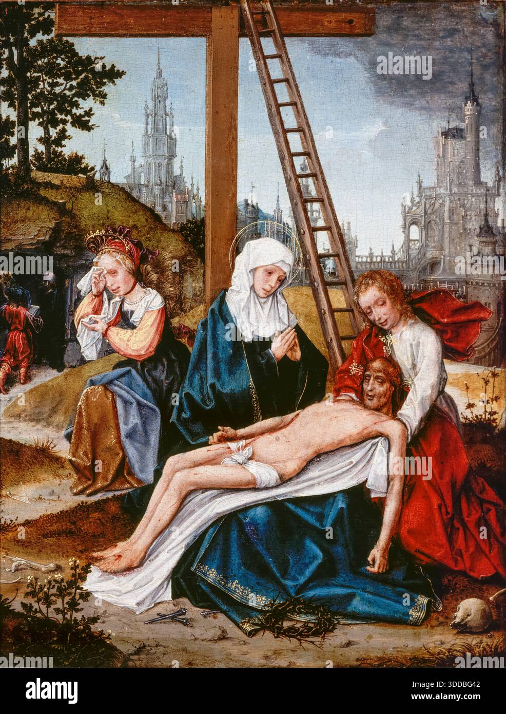 Jan Provoost, Lamentation du Christ, peinture à l'huile sur panneau, 1510-1515 Banque D'Images