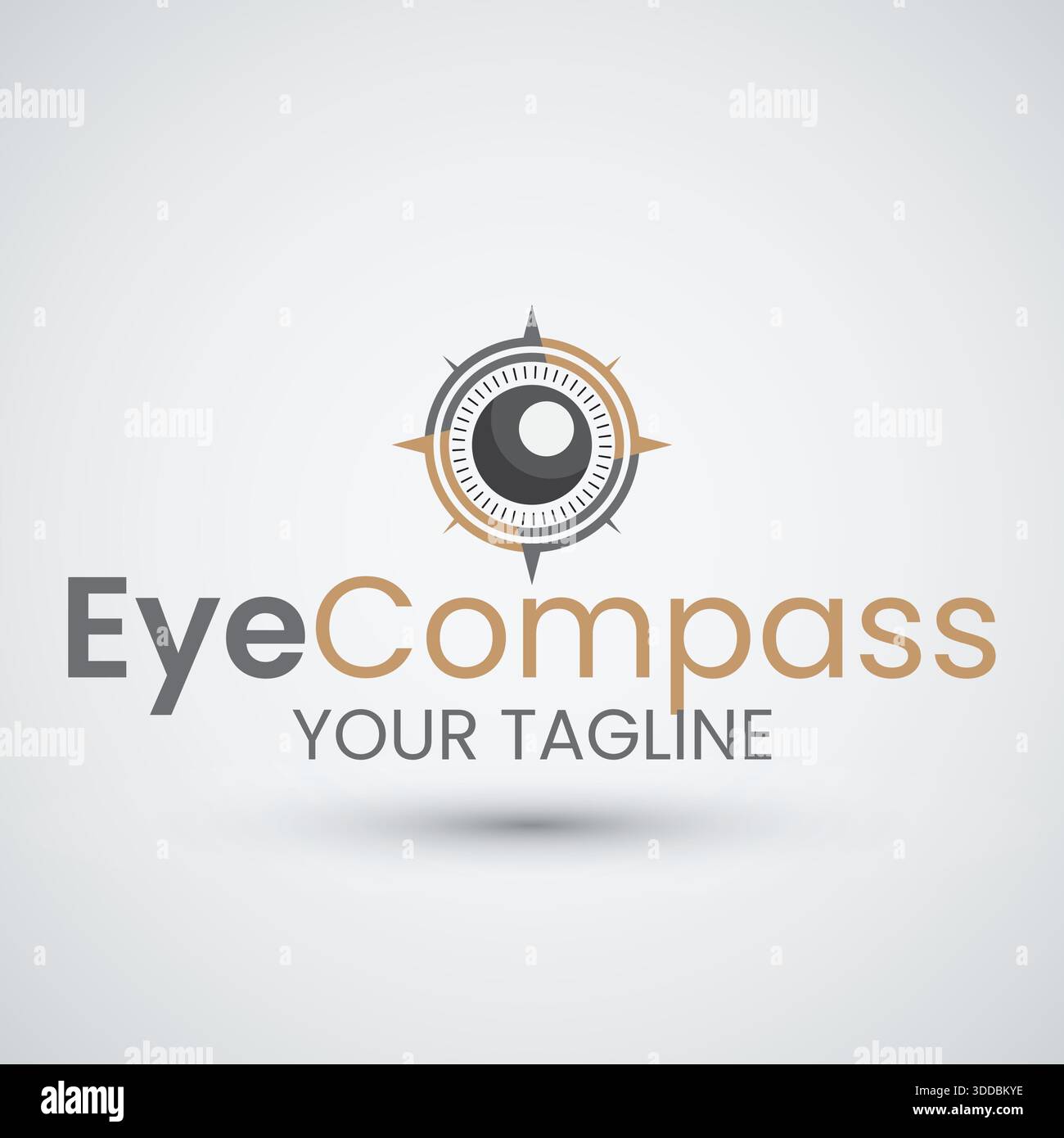 Conception de logo de boussole oculaire avec navigation et concept de vision Illustration de Vecteur