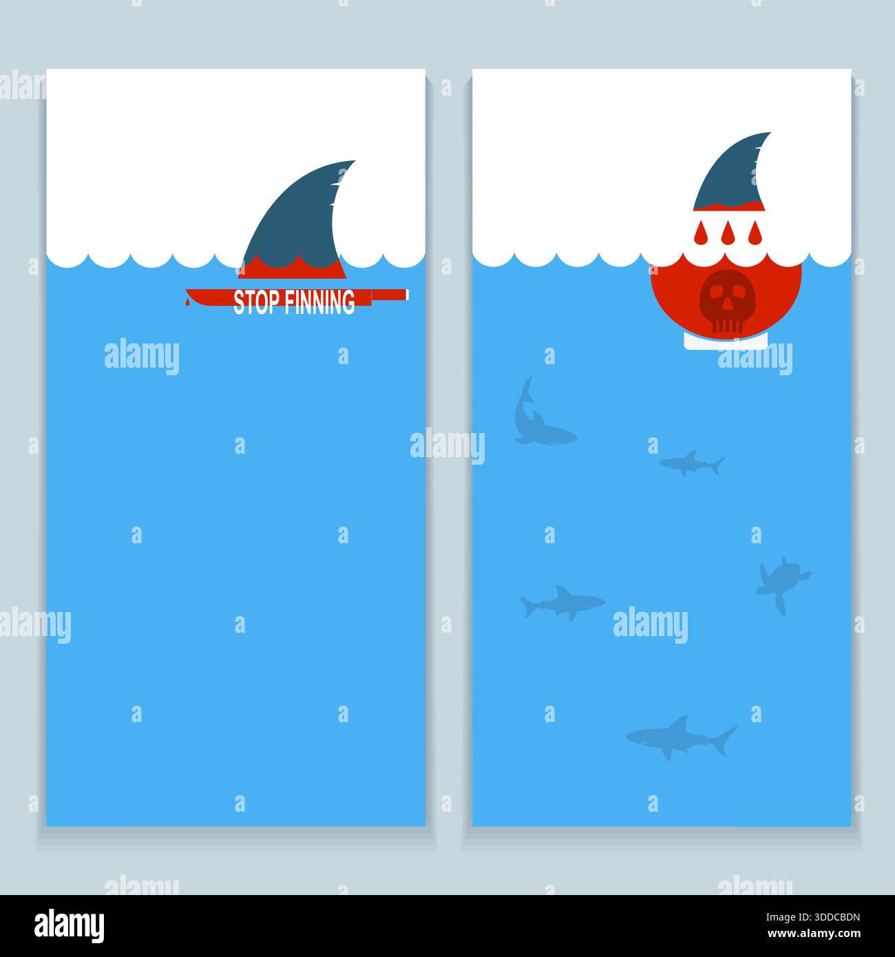 Ensemble de bannières sur Save Sharks et Undersea World.Vector collection pour la conception Illustration de Vecteur