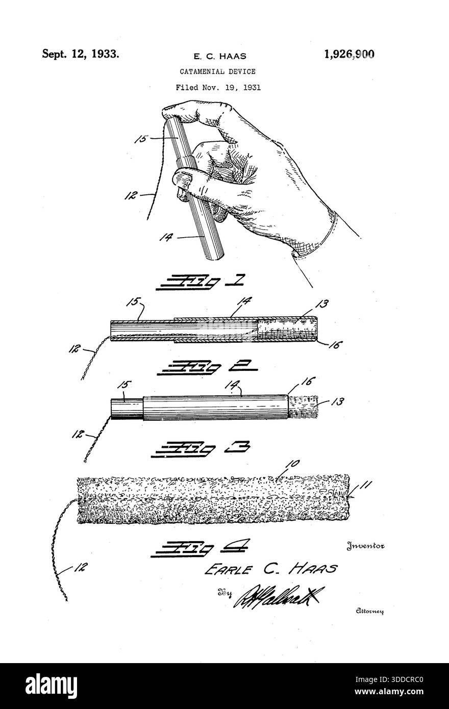 Brevet de tampon, 1933 Banque D'Images