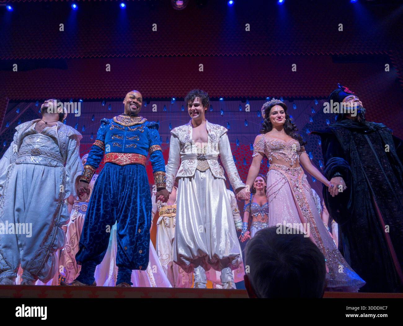 Appel de rideau, principaux, casting, Aladdin, New Amsterdam Theater, New York, États-Unis Banque D'Images