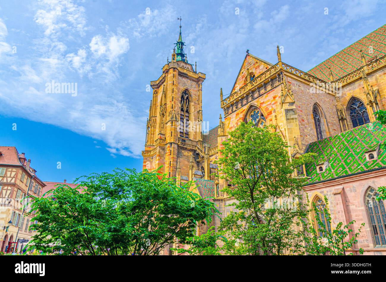 Eglise Saint-Martin Cathédrale Saint-Martin Saint-Martin Eglise collégiale catholique romaine principale style architectural gothique dans la vieille ville Colmar centre historique Banque D'Images