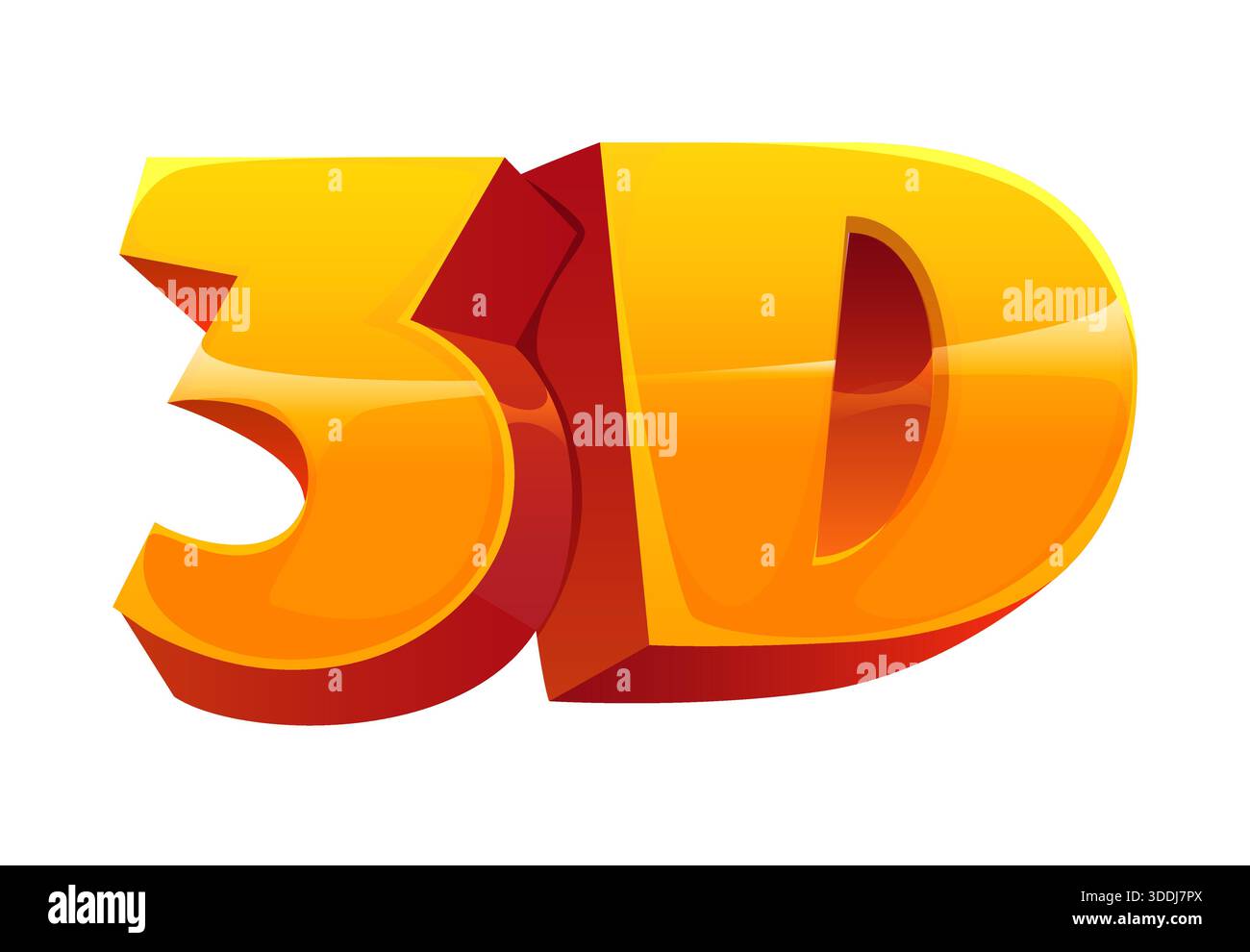 objet de cinéma de dessin animé de texte 3d, typographie Illustration de Vecteur