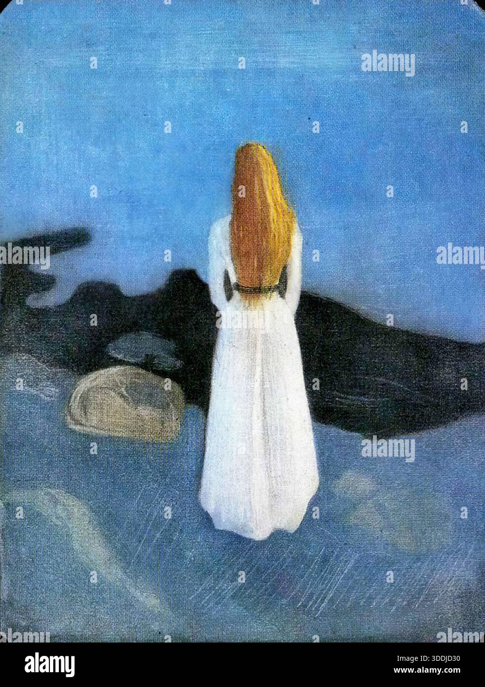 Edvard Munch - jeune femme sur le rivage Banque D'Images