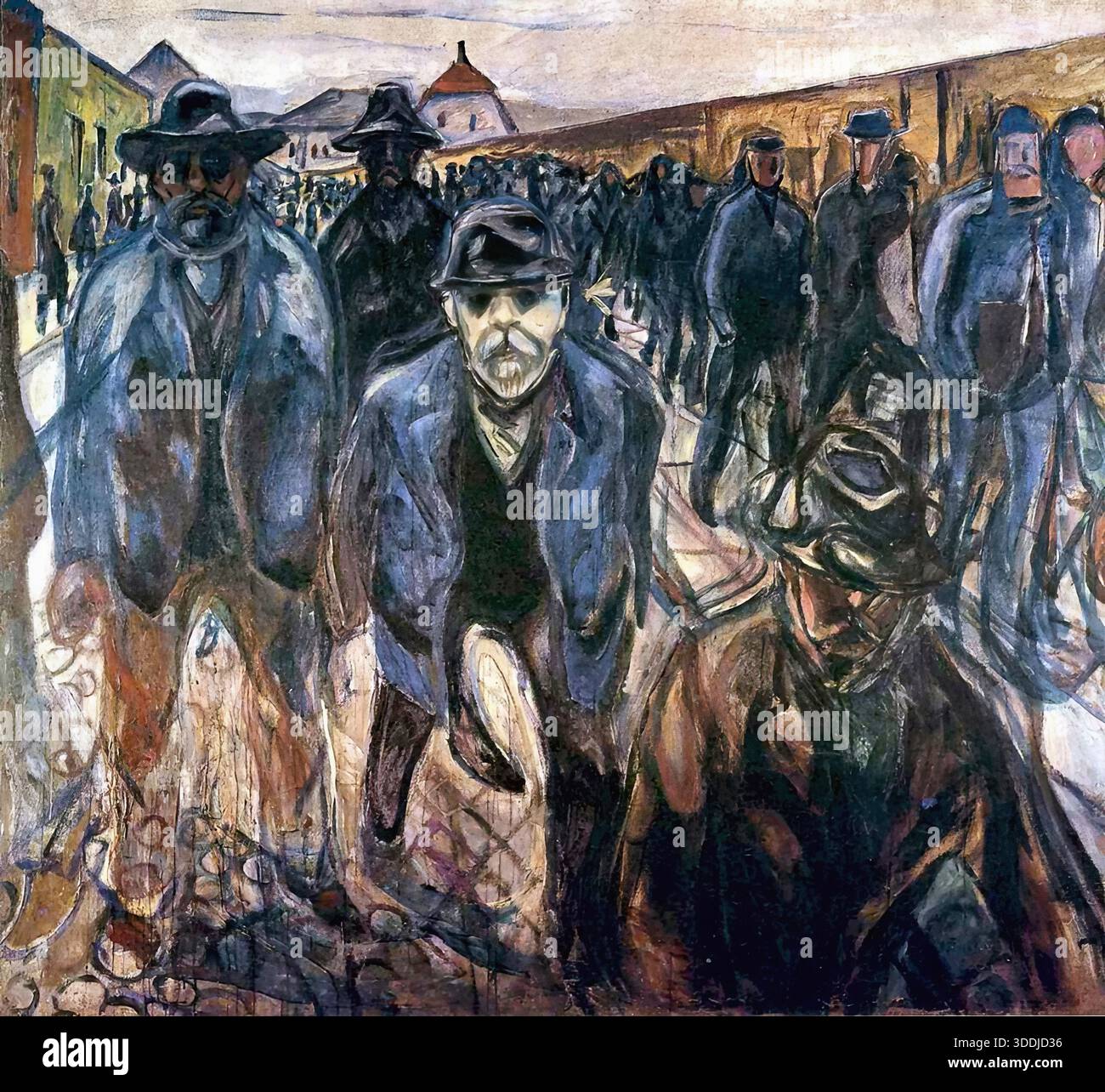 Edvard Munch - les travailleurs sur le chemin du retour Banque D'Images