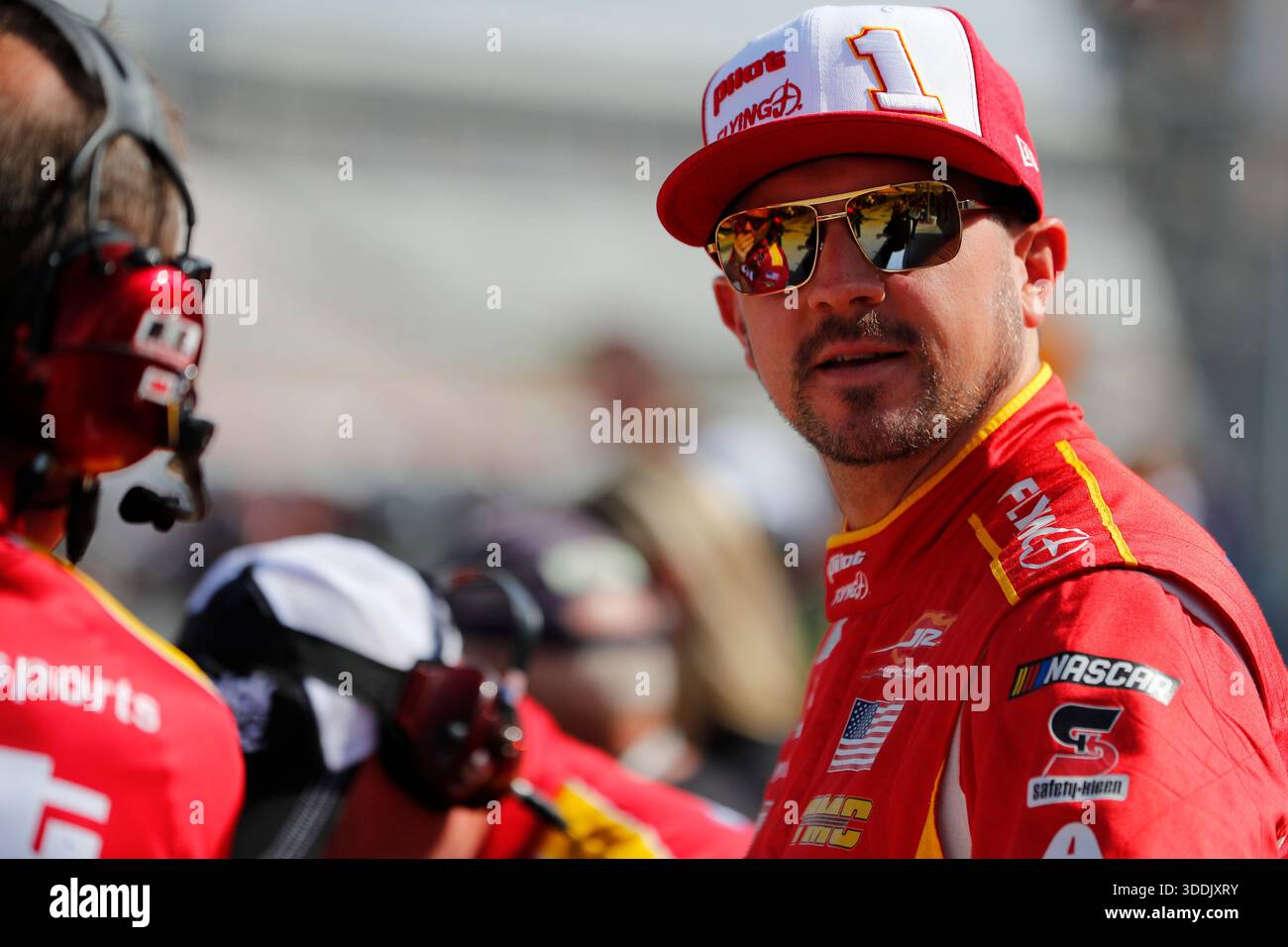 Concord, NC USA - 29 mai 2021 : Michael Annett se prépare à se qualifier pour les uniformes Alsco 300 au Charlotte Motor Speedway à Concord, NC. Banque D'Images