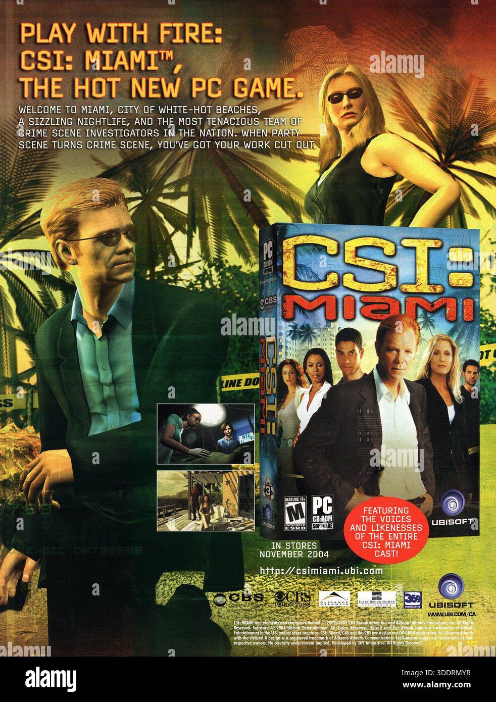 2004 jeu vidéo CSI : Miami, édité par Ubisoft ad Banque D'Images
