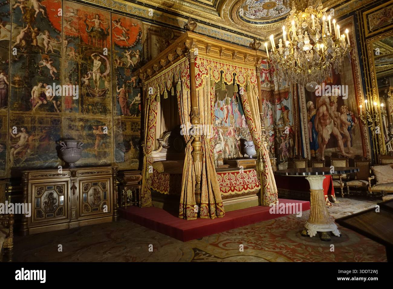 La chambre du Pape au Palais de Fontainebleau, France Banque D'Images