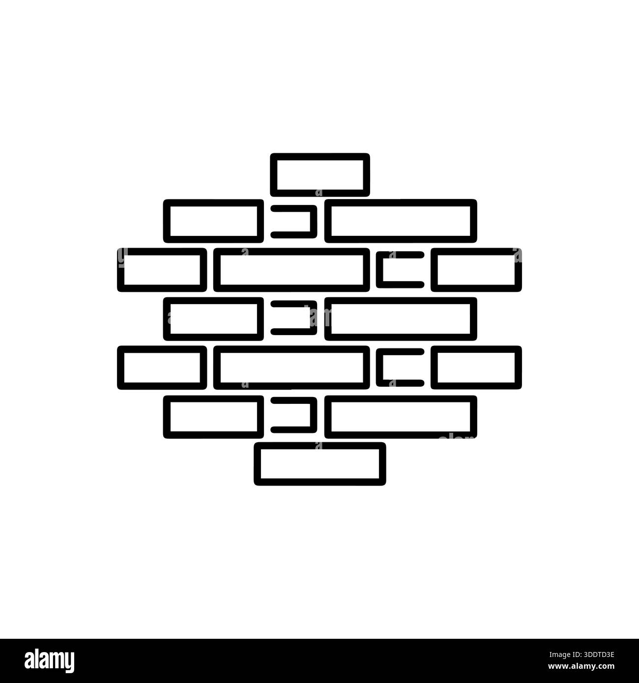 Contour de pierre façonner structure ronde, contour de briques de maçonnerie créant forme architecturale ronde Illustration de Vecteur