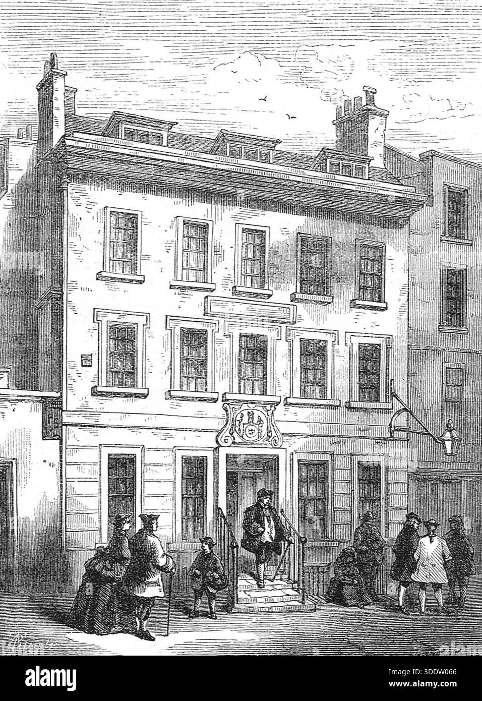 La maison du Dr Johnson à Bolt court, près de Fleet Street, City de Londres. Johnson a vécu ici pendant ses 8 dernières années jusqu'à sa mort en 1784. Banque D'Images