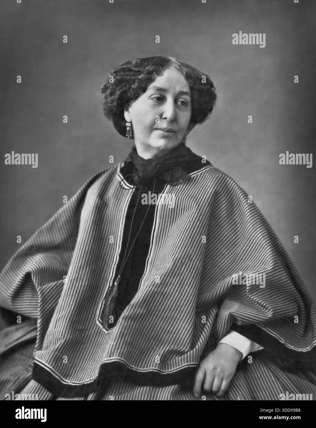 George Sand, romancier français, écrivain, littérature du XIXe siècle. Portrait par Nadar Banque D'Images