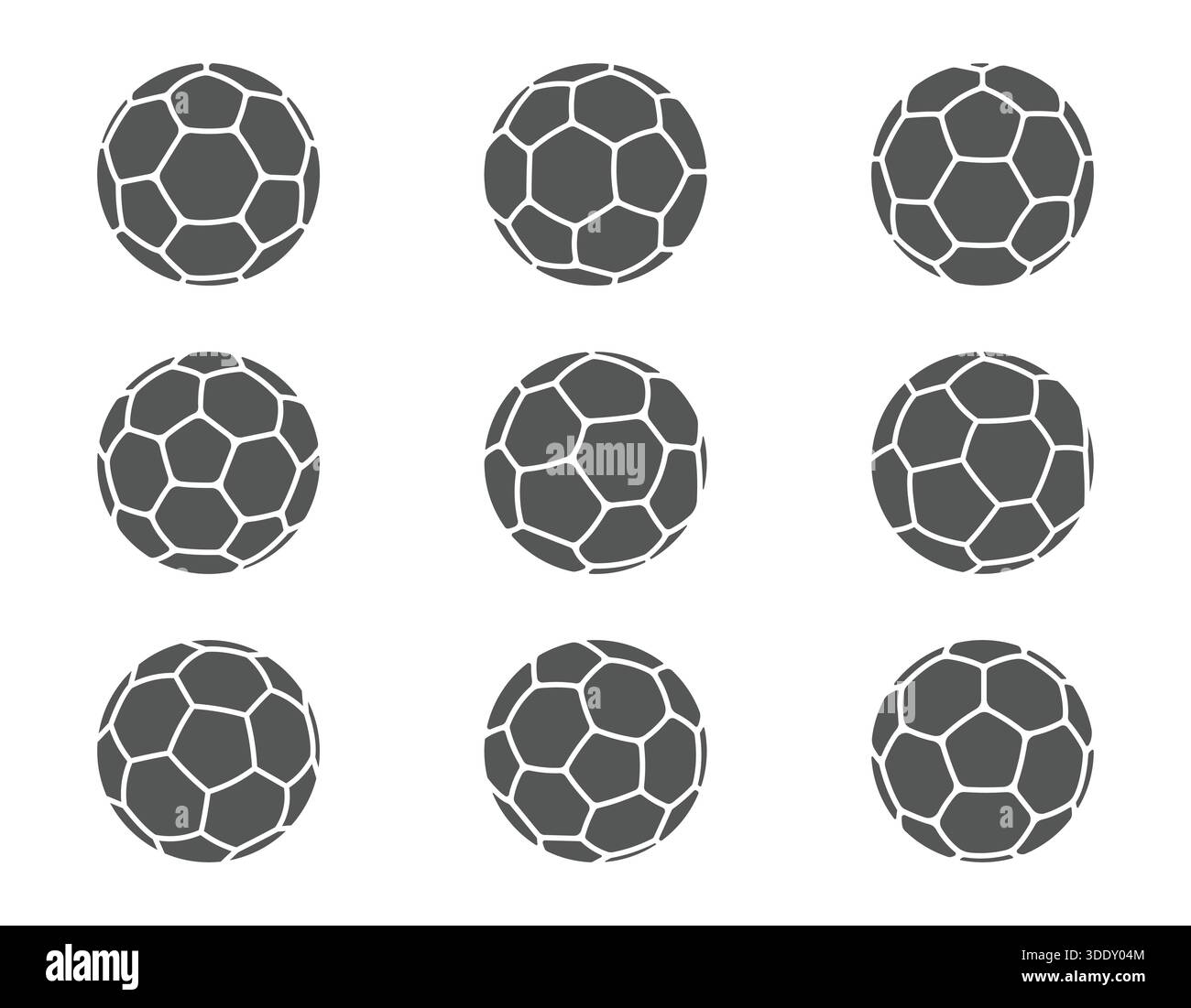 Jeu d'icônes de ballon de football, motif du ballon de football, forme du ballon de football, logo de football, motif du ballon de football, svg de football, icônes de ballon de football. Illustration de Vecteur