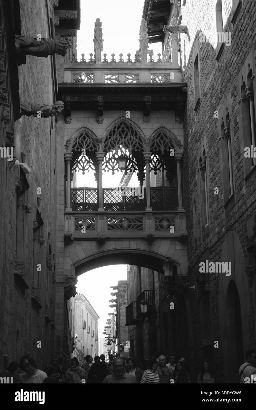Carrer del Bisbe, Barcelone Banque D'Images