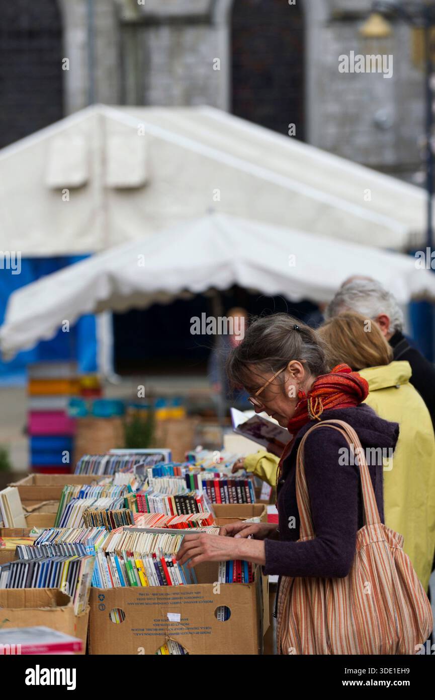 30 ème anniversaire de la fête du livre a Redu. Le livre en version papier s'affiche sur les étals des libraires et collectionneurs à travers tout le Banque D'Images