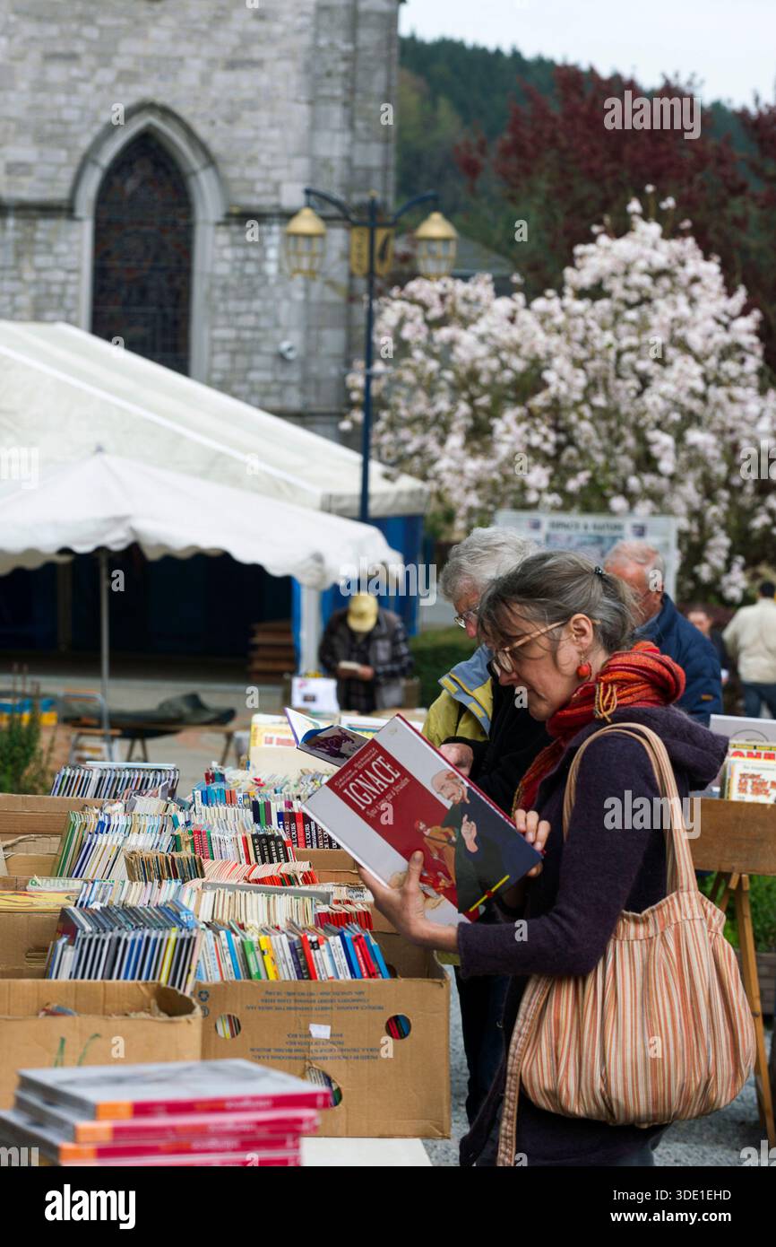 30 ème anniversaire de la fête du livre a Redu. Le livre en version papier s'affiche sur les étals des libraires et collectionneurs à travers tout le Banque D'Images