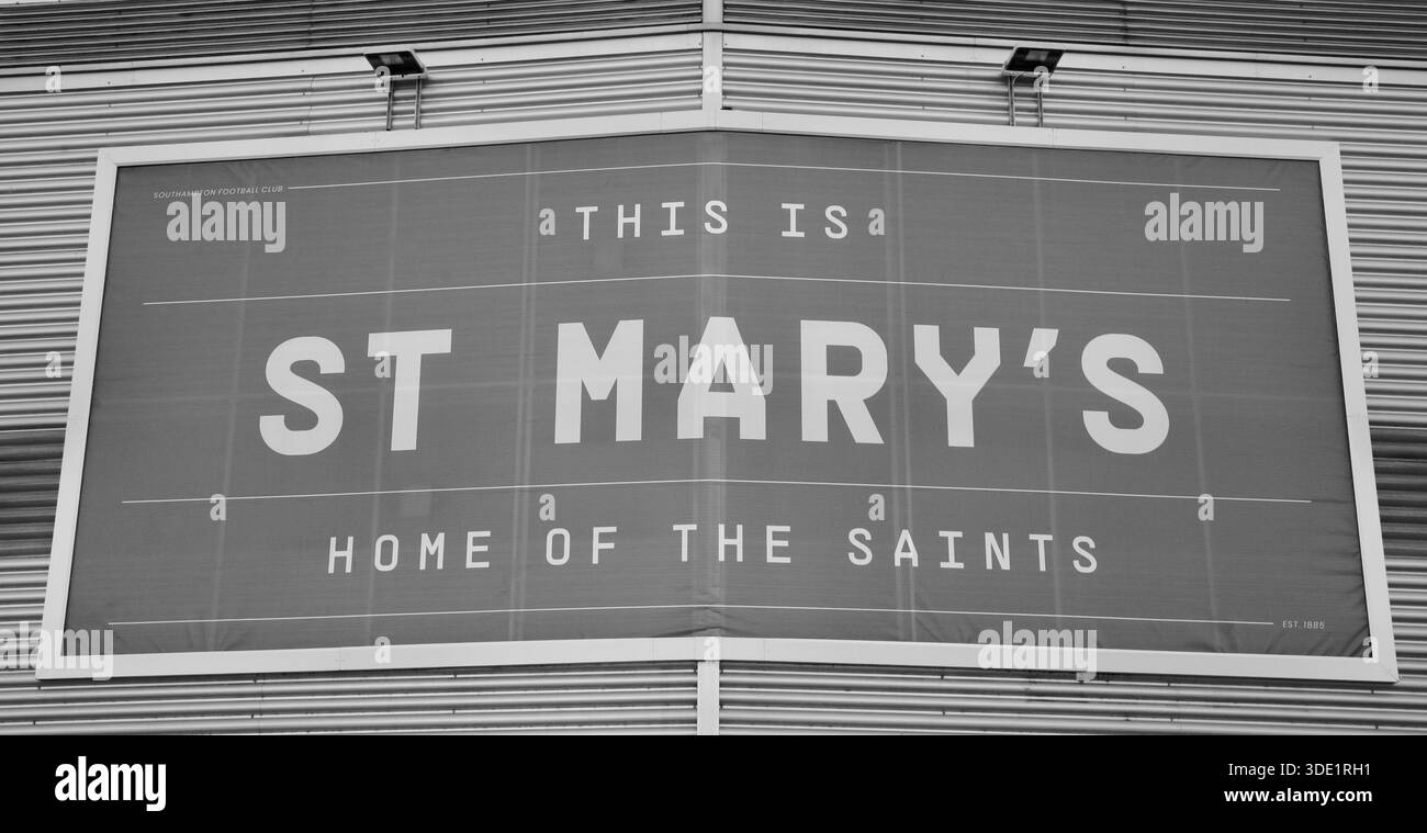 St Mary's Stadium, domicile du Southampton Football Club, Southampton, Hampshire, Royaume-Uni, Europe. Banque D'Images