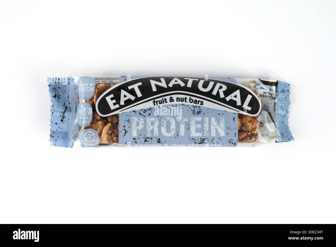 Mangez des arachides naturelles et une barre protéinée au chocolat noir - pays de Galles, Royaume-Uni - 21 novembre 2025 Banque D'Images