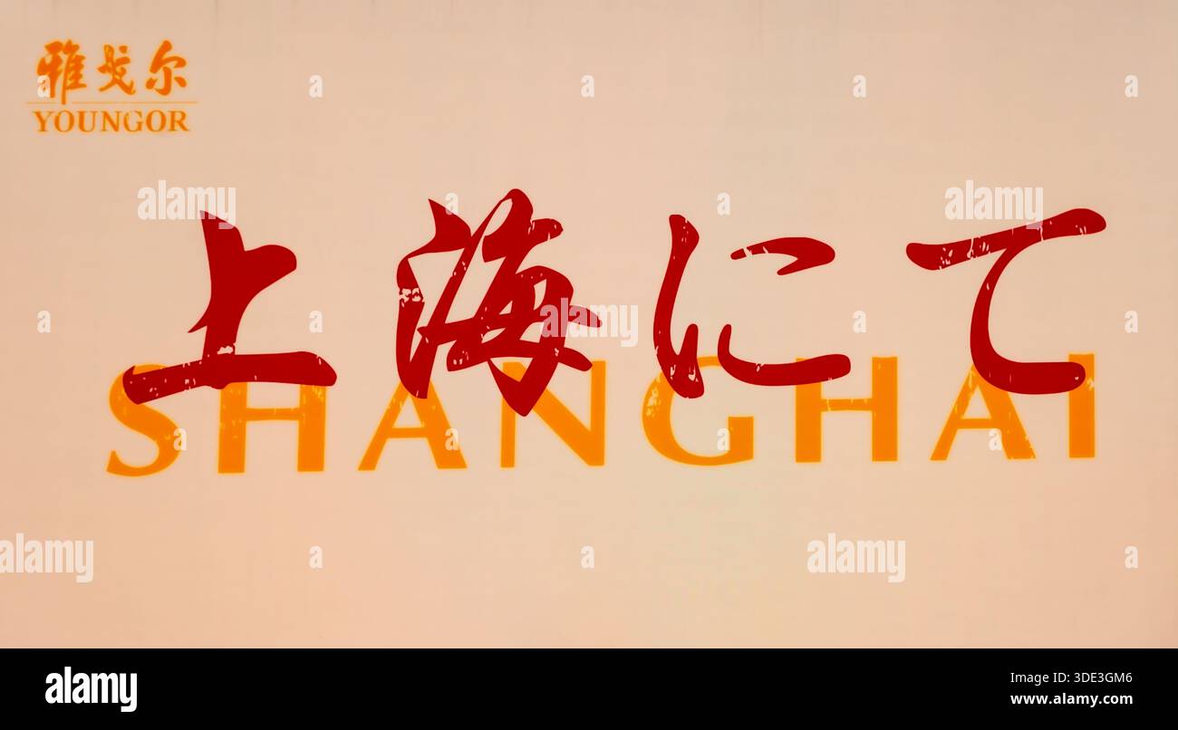 Shanghai, Chine - 25 septembre 2025. Écran LCD avec message en plusieurs langues ​​I AM à Shanghai Banque D'Images
