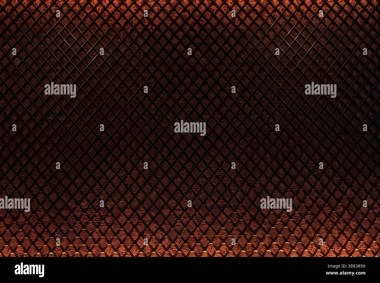 un fond texturé à motif losange dans des teintes riches et brun foncé. Le motif est accentué par un éclat subtil et métallique, lui donnant une sensation luxueuse Banque D'Images