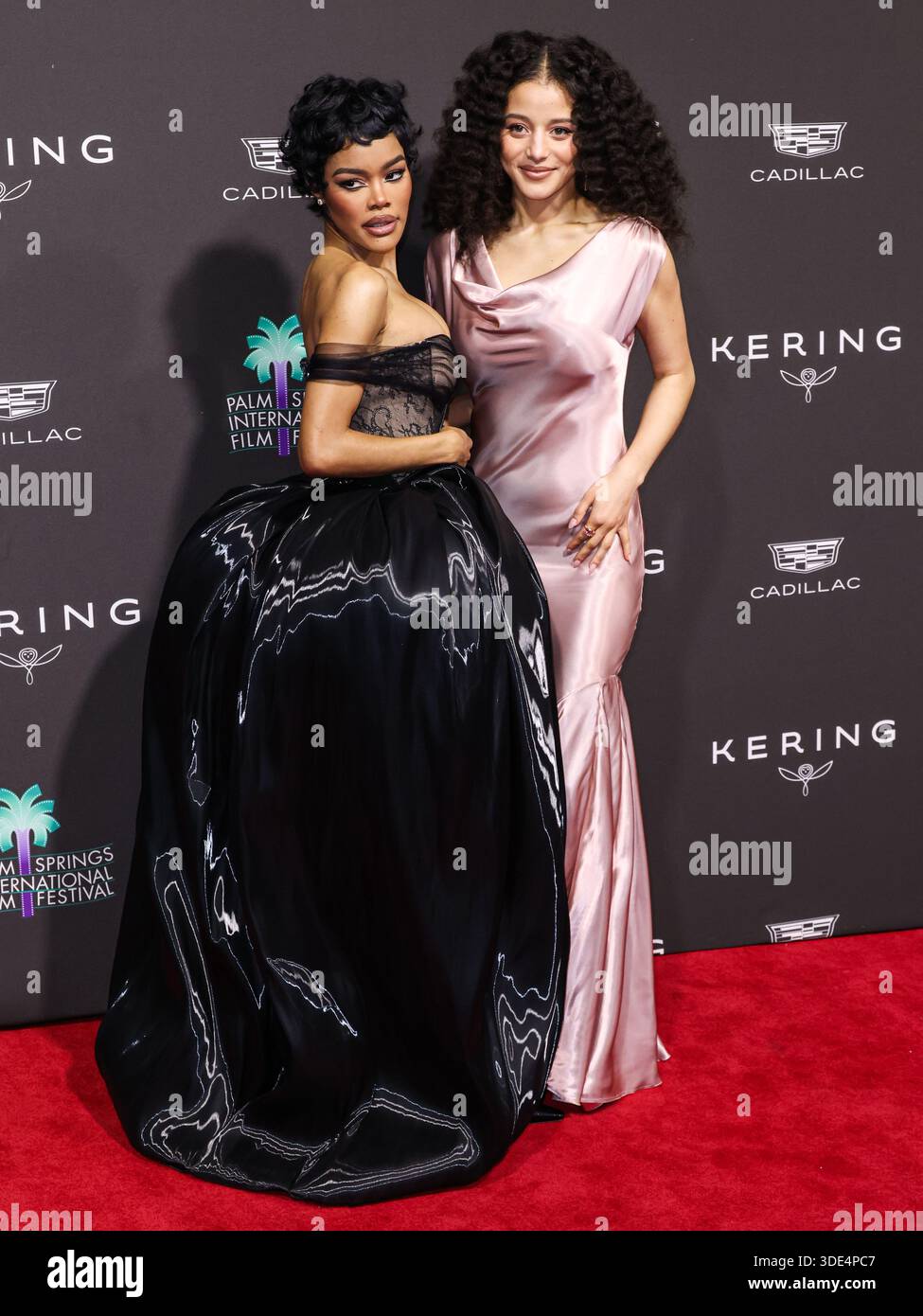 PALM SPRINGS, COMTÉ DE RIVERSIDE, CALIFORNIE, États-Unis - 03 JANVIER : Teyana Taylor et Chase Infiniti arrivent à la 37e cérémonie annuelle des Palm Springs International film Festival film Awards 2026 qui se tient au Palm Springs Convention Center le 3 janvier 2026 à Palm Springs, comté de Riverside, Californie, États-Unis. (Photo de Xavier Collin/image Press Agency) Banque D'Images