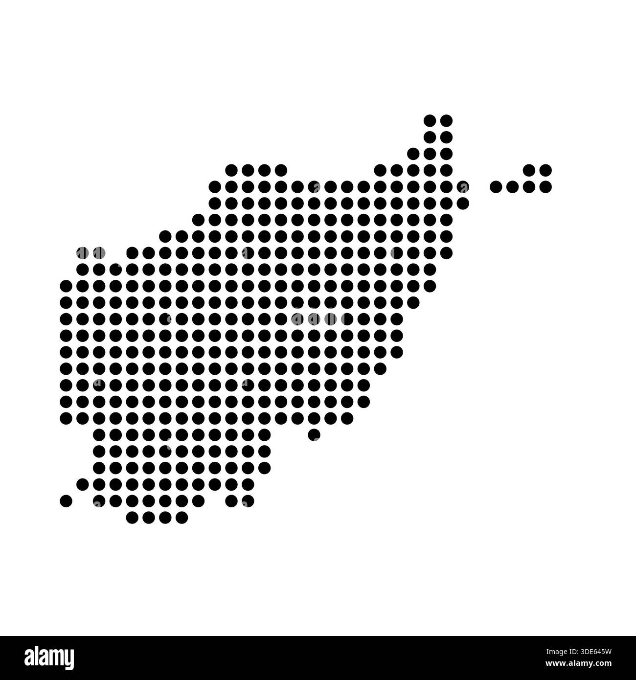 Afghanistan pays carte en pointillés. Illustration de pixel de spot noir isolé sur fond blanc. Mosaïque circulaire vectorielle. Illustration de Vecteur