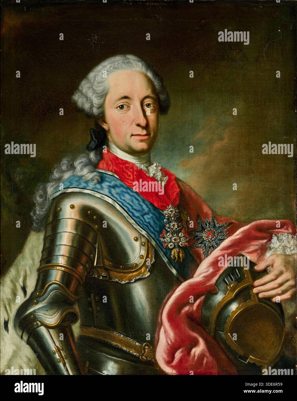 Portrait de Maximilien III Joseph, le dernier Prince-électeur de Bavière de la branche bavaroise de la Maison de Wittelsbach. Peinture à l'huile par l'Atelier de Georg Desmarées, milieu du XVIIIe siècle Banque D'Images